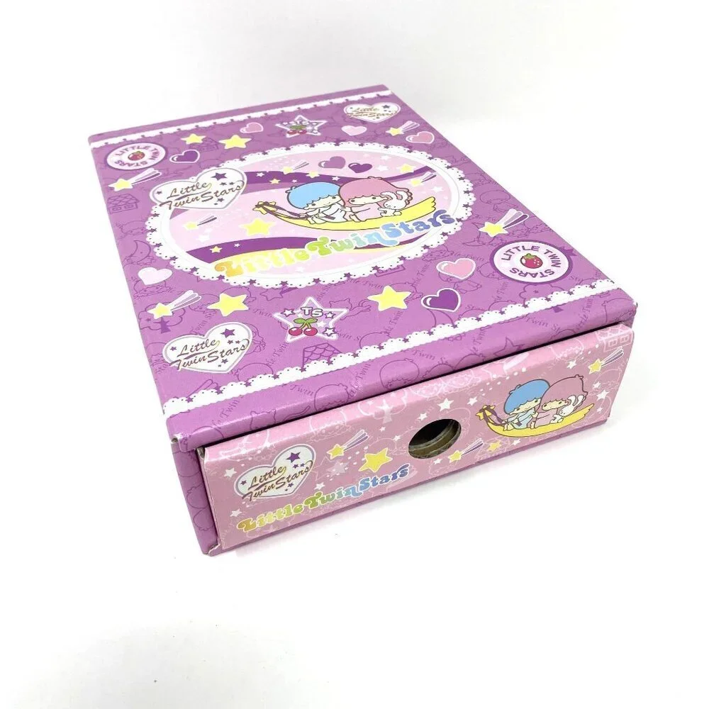 Rare Vintage Little Twin Stars Letter Writing Set Cardboard Drawer Box Preowned